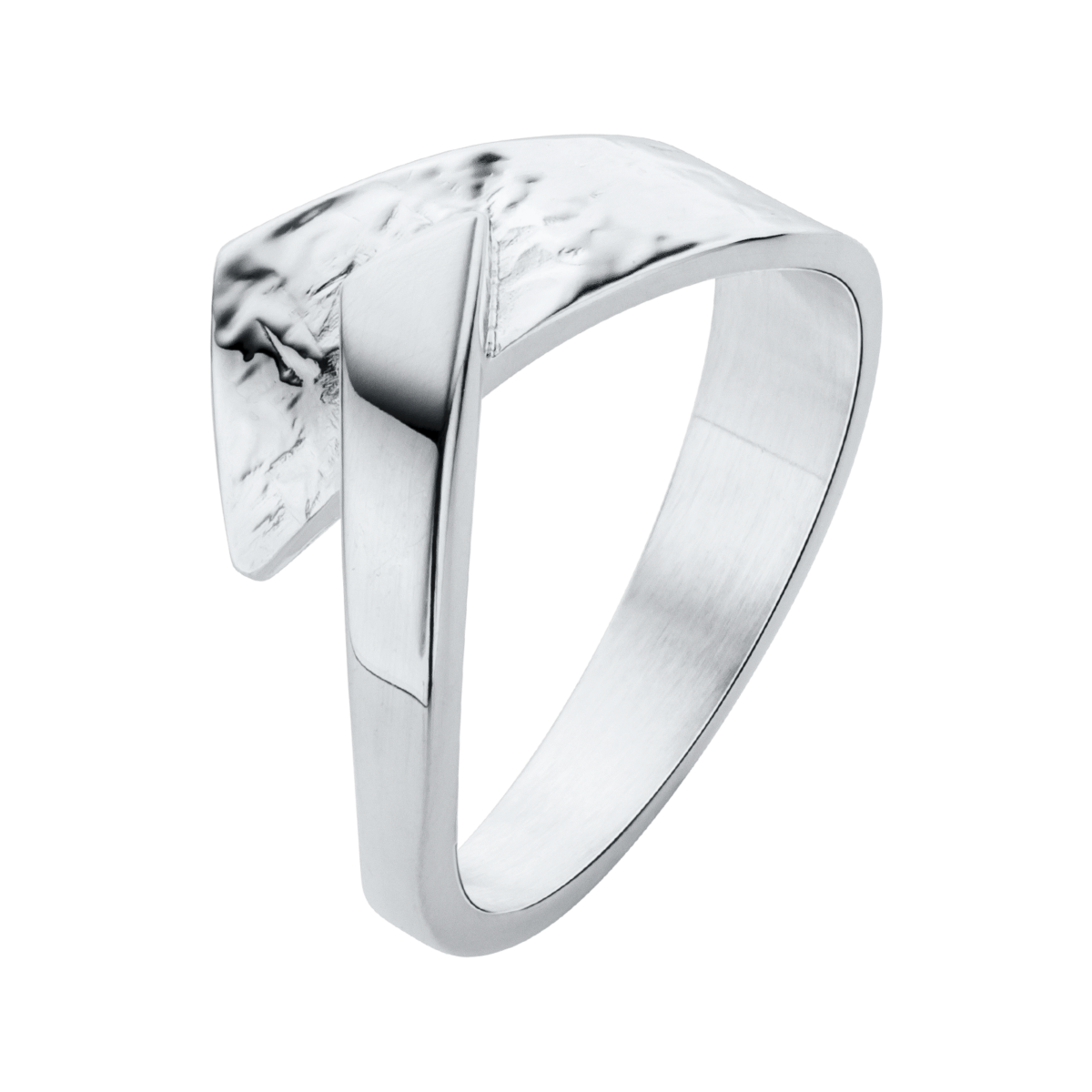 Hulpeloosheid Huis kristal Zilveren ring gehamerd AG17162.7 - Juwelier van Hooff