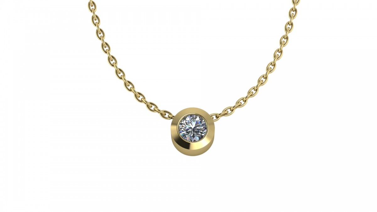 Druppelen Aanvankelijk Grazen Geelgouden hanger met diamant 0.03crt - Juwelier van Hooff