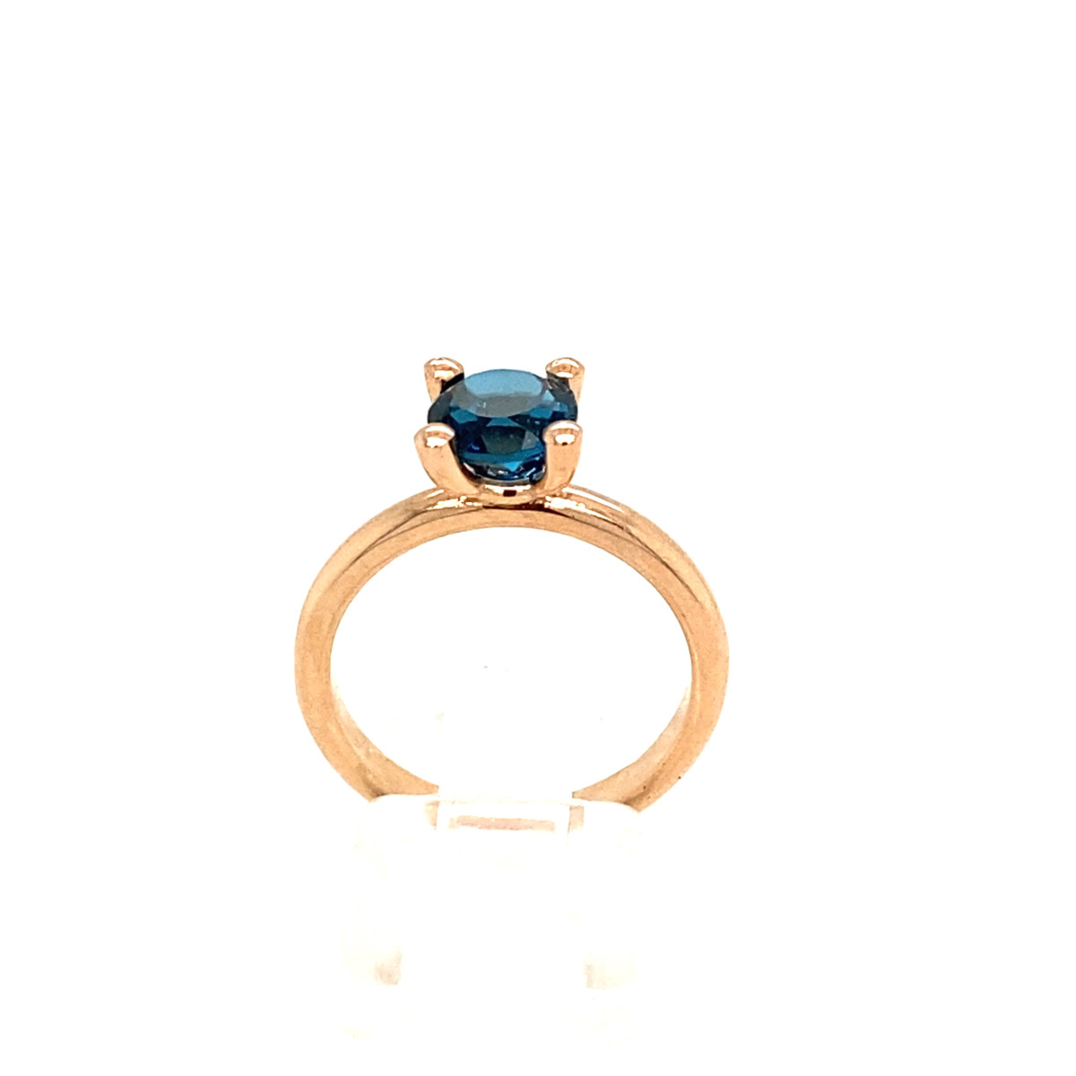 Roodgouden ring Blauwe Topaas London - Juwelier van Hooff