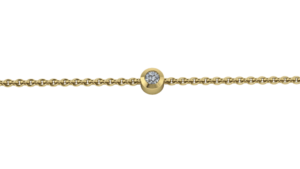 Geelgouden armband met diamant in ronde zetkast
