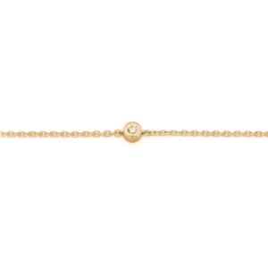 Geelgouden armband met diamant in ronde zetkast
