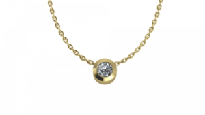 Geelgouden collier met diamant 0.05crt
