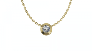 Geelgouden hanger met diamant 0.10crt