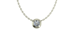 Minioro witgouden collier met diamant 0.15crt W/SI