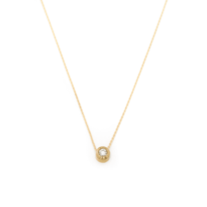 Minioro witgouden collier met diamant 0.15crt W/SI