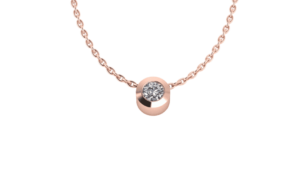 Roodgouden collier met diamant 0.03crt