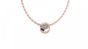 Roodgouden collier met diamant 0.05crt
