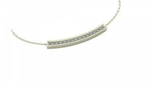 Witgouden collier Bow met diamant 0.10crt