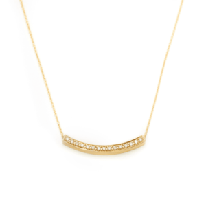 Witgouden collier Bow met diamant 0.10crt
