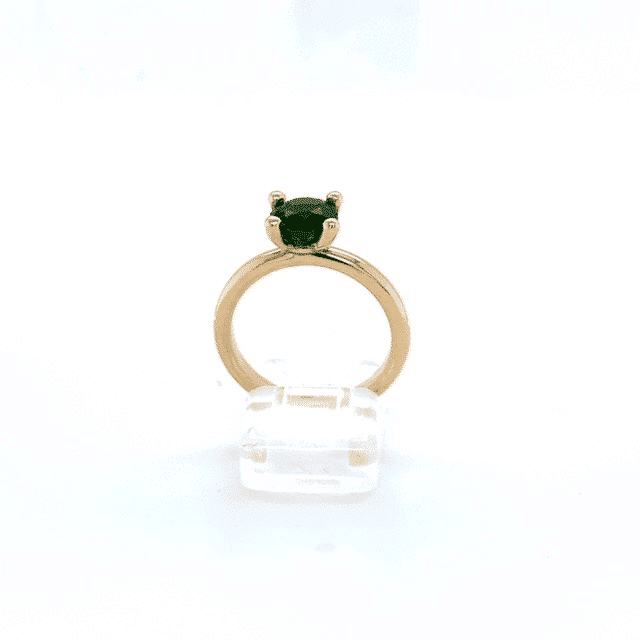 Geelgouden ring met chromdiopsid "Juweel uit de Peel"