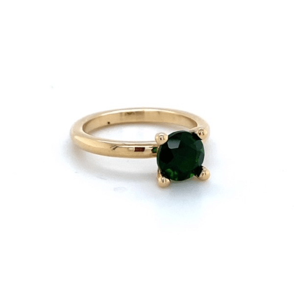 Geelgouden ring met chromdiopsid "Juweel uit de Peel"
