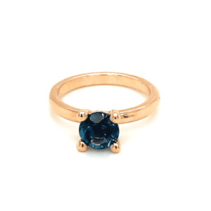 Roodgouden ring met Blauwe Topaas London Blue "Juweel uit de Peel"