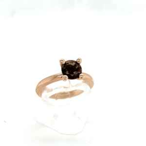 Roodgouden ring met rookkwarts "Juweel uit de Peel"