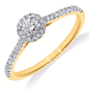 Halo ring met zijstenen GGA5582