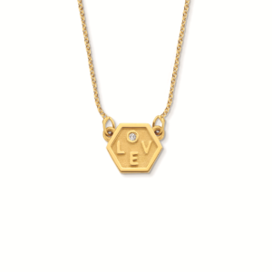 Geelgouden collier Exagoni
