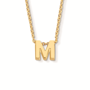 Geelgouden collier met letter M