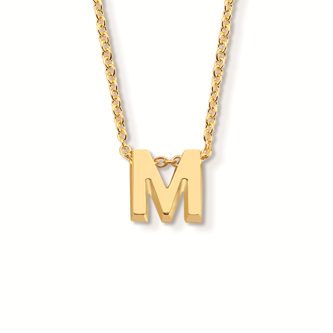 Geelgouden collier met letter M