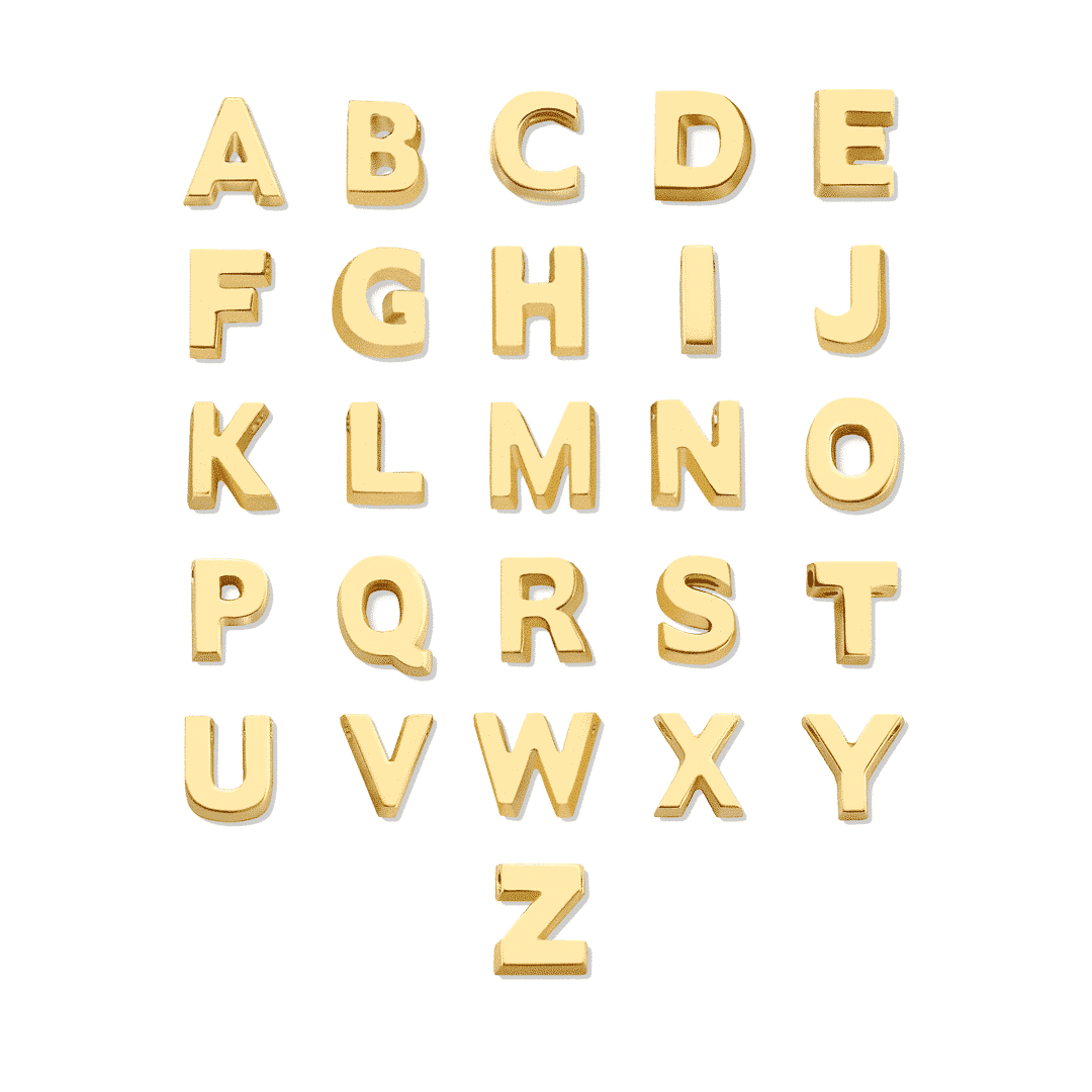 Geelgouden collier met letter M