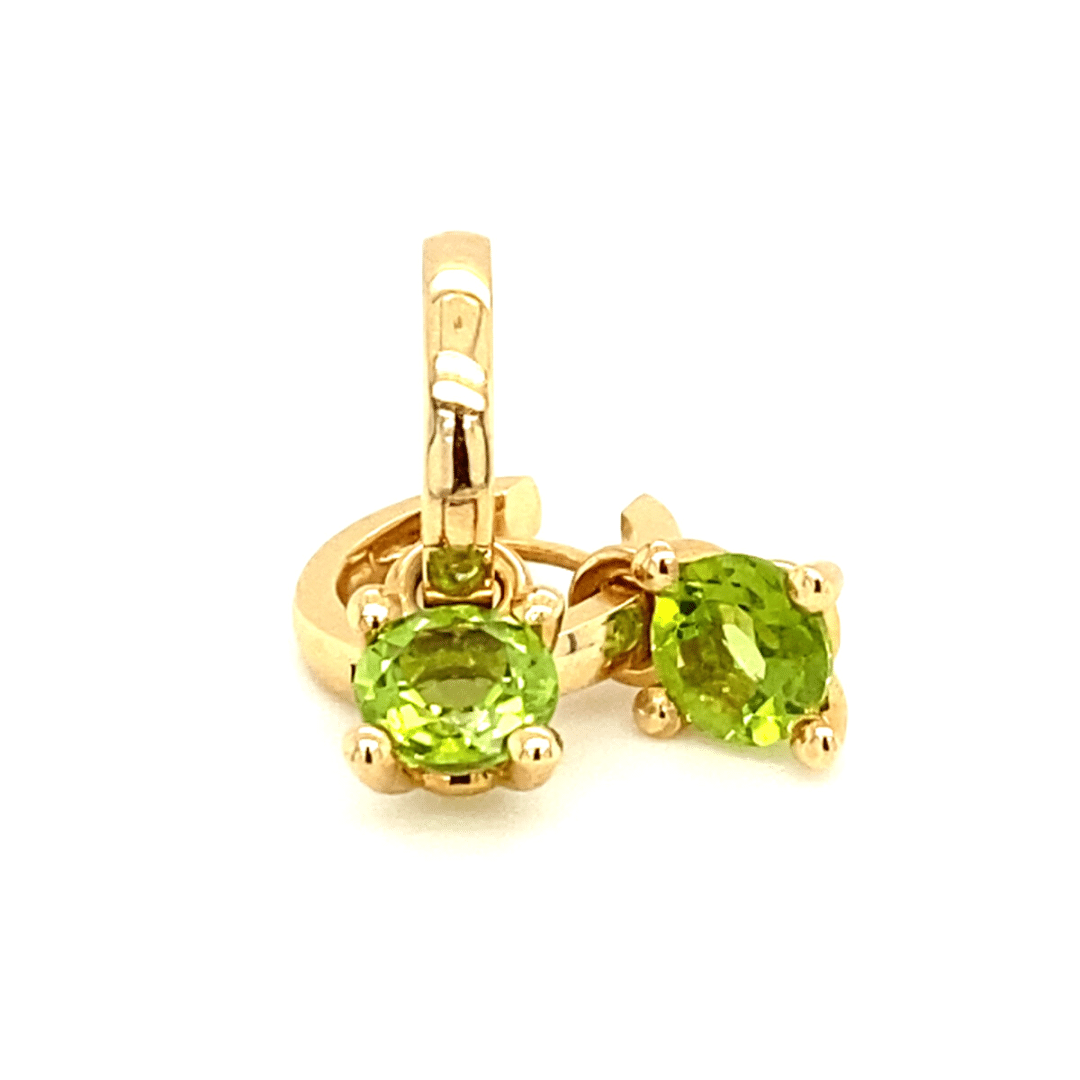 Peridot hangers voor creolen