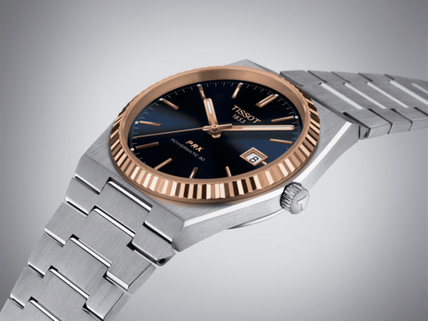 TISSOT PRX POWERMATIC 80 STEEL ; 18K GOLD BEZEL - T9314074104100