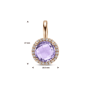 hanger amethist en diamant 0.09ct - 4401562