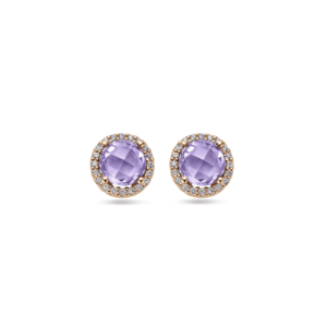 oorstekers amethist en diamant 0.13crt - 4401563