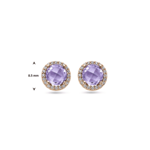 oorstekers amethist en diamant 0.13crt - 4401563