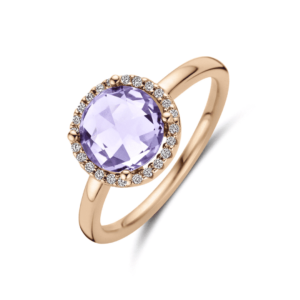 ring amethist en diamant 0.09ct - 4401560