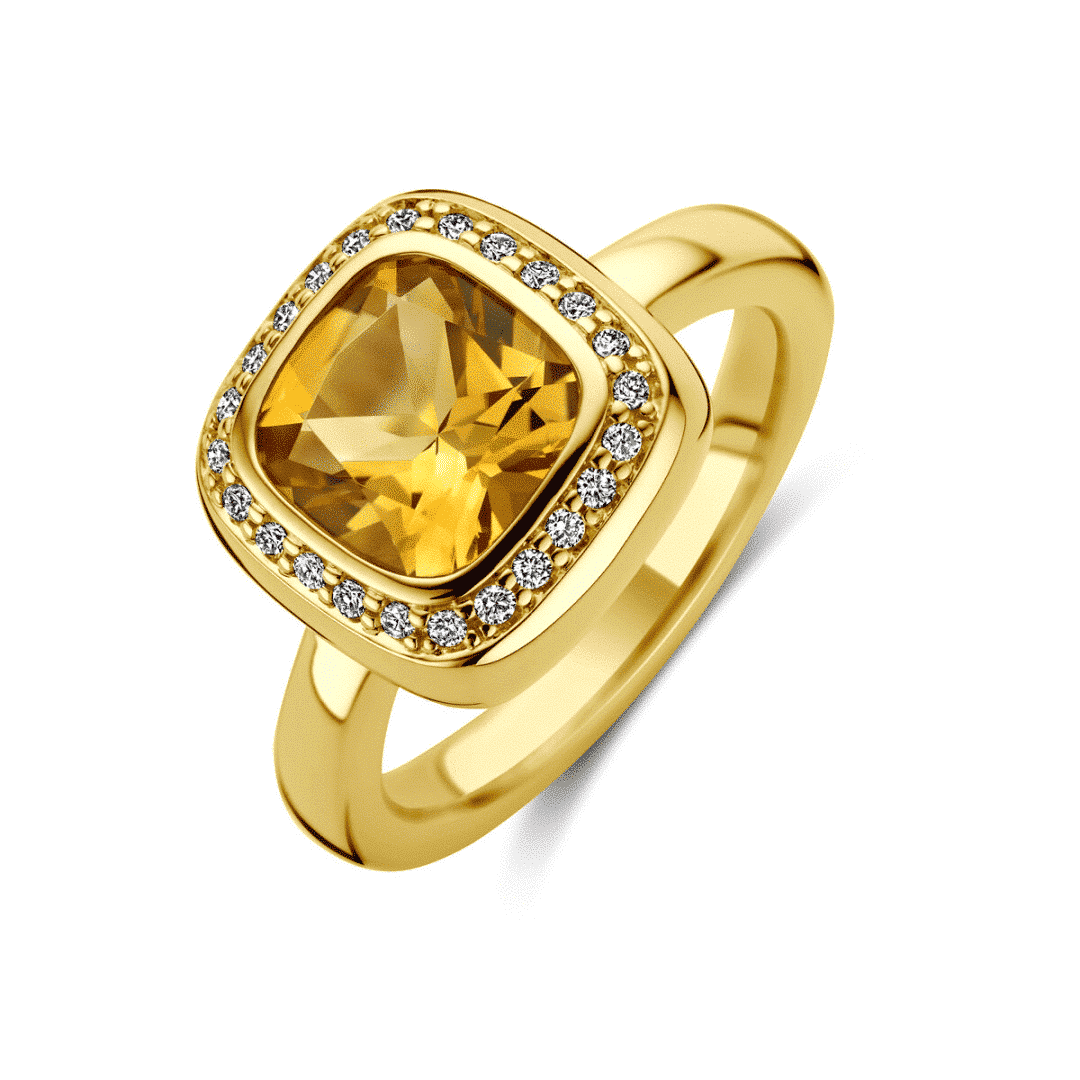 ring citrien en diamant 0.14ct - 4029995