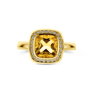 ring citrien en diamant 0.14ct - 4029995