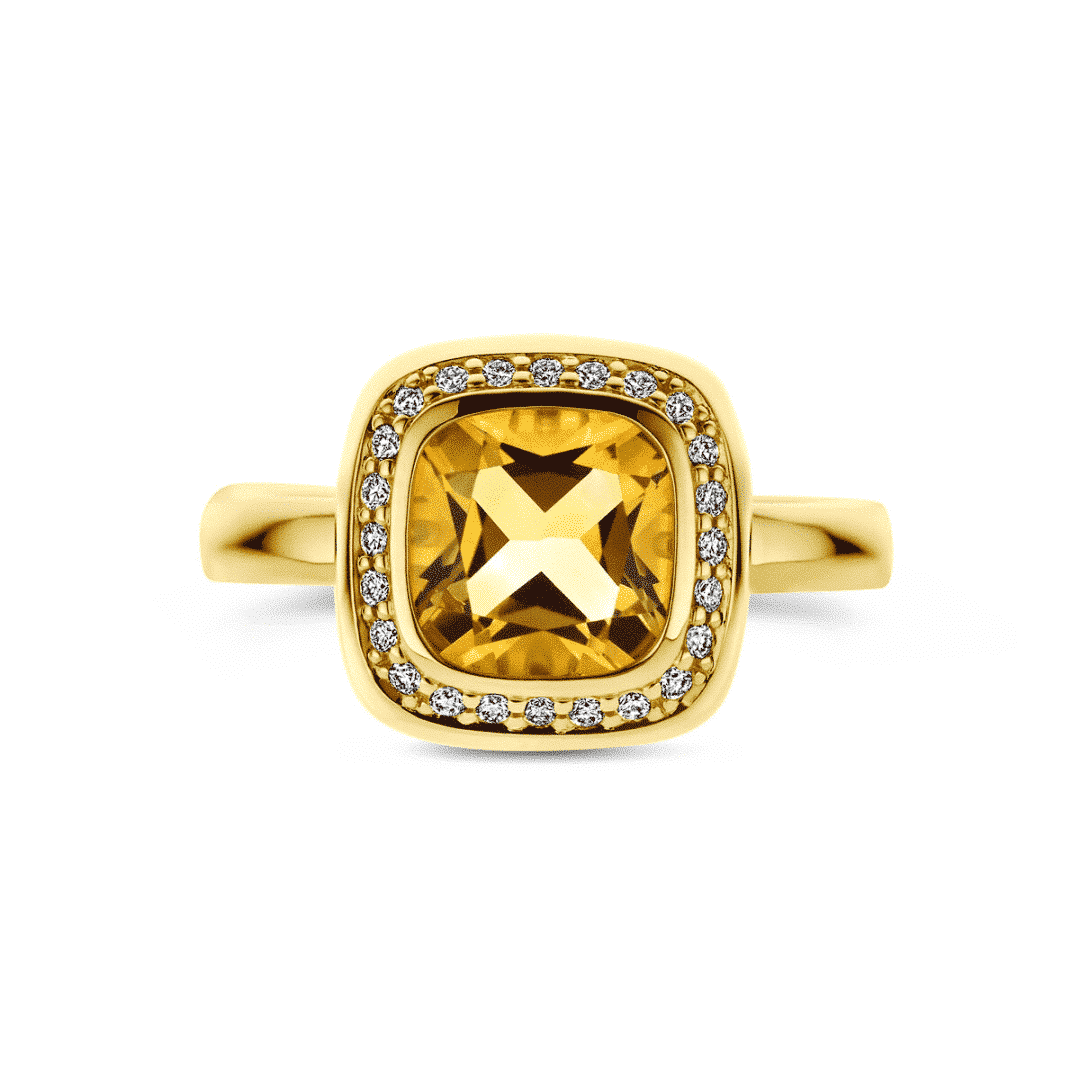 ring citrien en diamant 0.14ct - 4029995