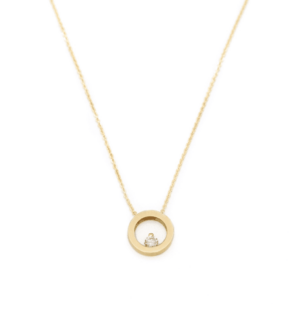 Minioro collier circle met diamant 1x 0.04crt