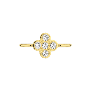 Satijnen armband 1mm klavertje diamant - 11341