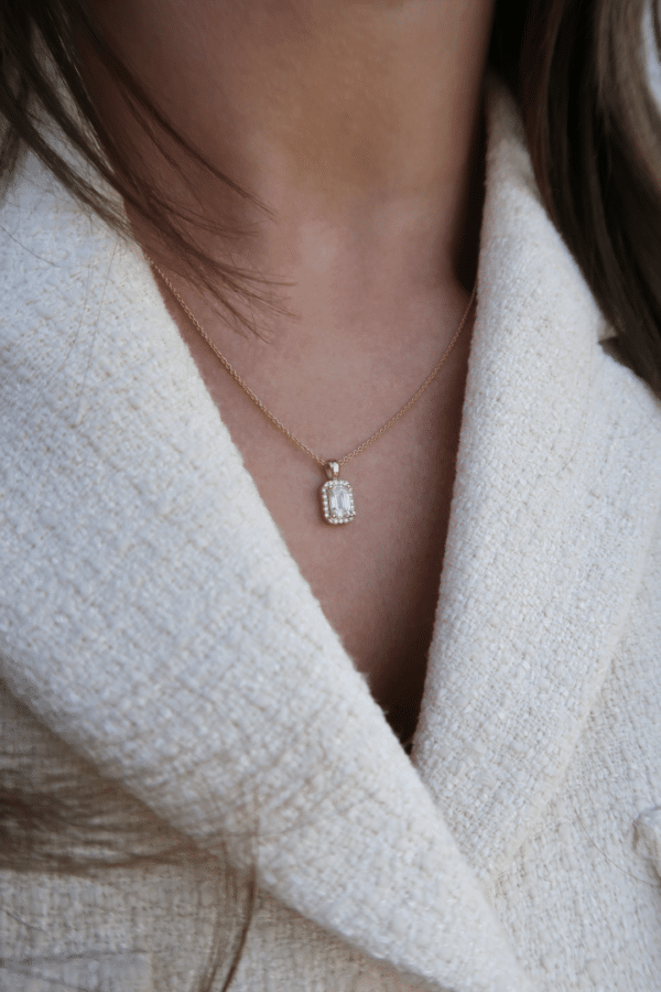 Hanger LabGrown diamant met emrald - GWR97