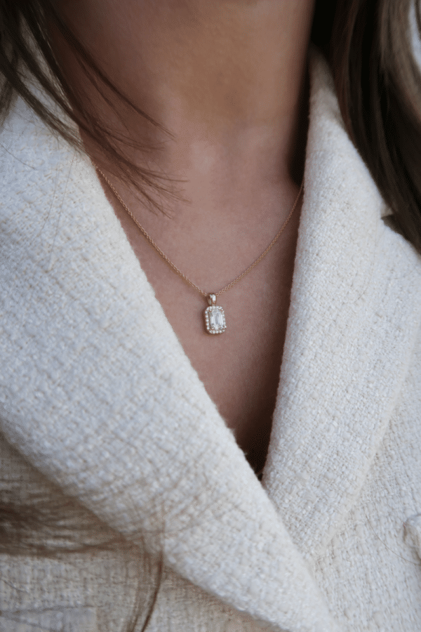 Hanger LabGrown diamant met emrald - GWR97