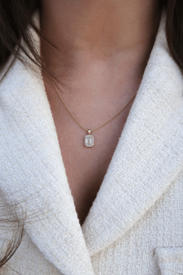 Hanger LabGrown diamant met emrald - GWR97