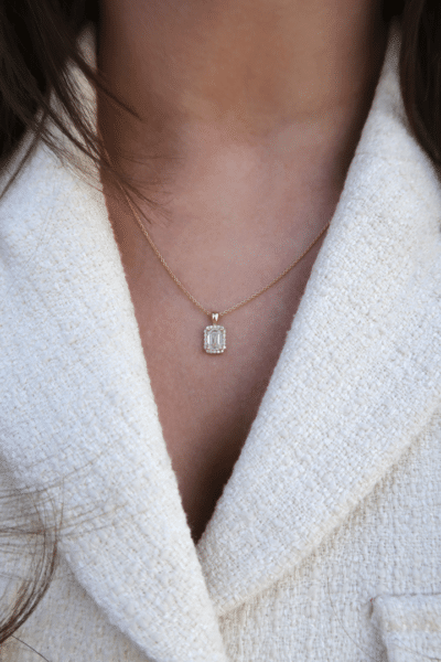 Hanger LabGrown diamant met emrald - GWR97