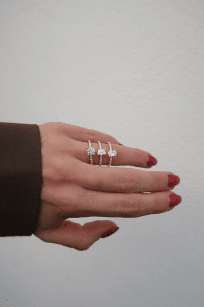 Ring LabGrown 0.50crt oval +16x0.01crt rond - GWR101