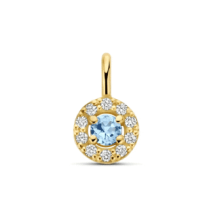 Geelgoud Milestone Halo Maart met collier 1.0mm - 11483/11006