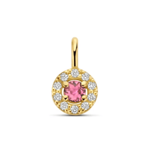 Geelgoud Milestone Halo Oktober met collier 1.0mm - 11490/11006