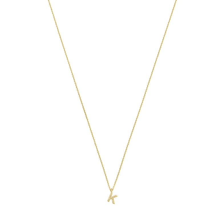 Collier 1.0mm met hanginitiaal pavé - 11428-J