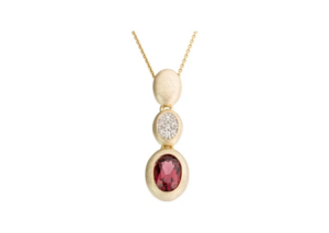 Fantasie hanger met diamant en rhodoliet - 271729
