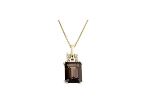 Fantasie hanger met diamant en rookkwarts - 271726