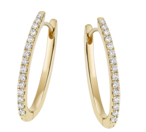 Geelgouden creolen met diamant - 8-10434-51-0089