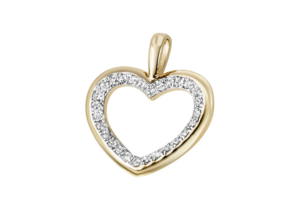 Geelgouden hanger hart met diamant - 3-10648-51-0089