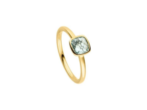 Geelgouden ring met blauwe topaas - 75045311R/3