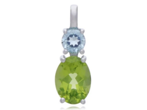 witgouden hanger met peridot en blauwe topaas - 75061560P/3